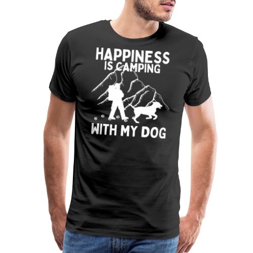 Happiness Is Camping With My Dog Funny Camping Dog - Men's Premium T-Shirt