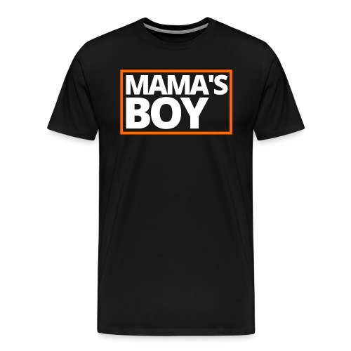 MAMA's Boy (Motorcycle Black, Orange & White Logo) - Men's Premium T-Shirt