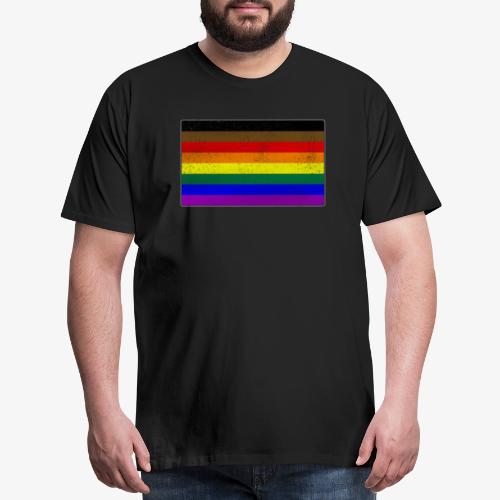 Distressed Philly LGBTQ Gay Pride Flag - Men's Premium T-Shirt