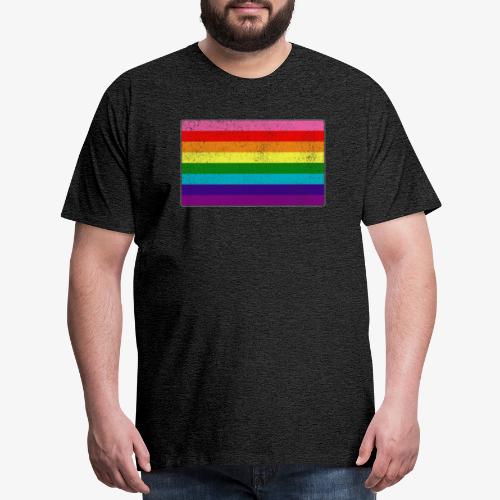 Distressed Original LGBT Gay Pride Flag - Men's Premium T-Shirt