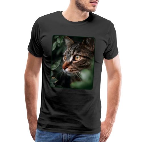 Tabby Cat Jungle Eyes Design - Men's Premium T-Shirt