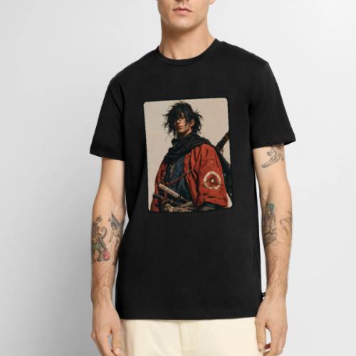 Young Samurai Warrior Portrait - Men's Premium T-Shirt