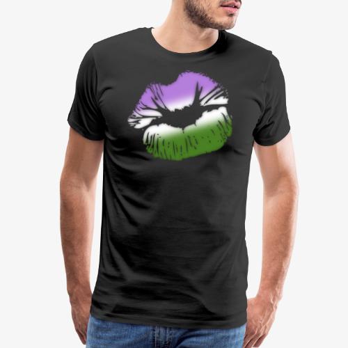 Genderqueer Pride Big Kissing Lips - Men's Premium T-Shirt