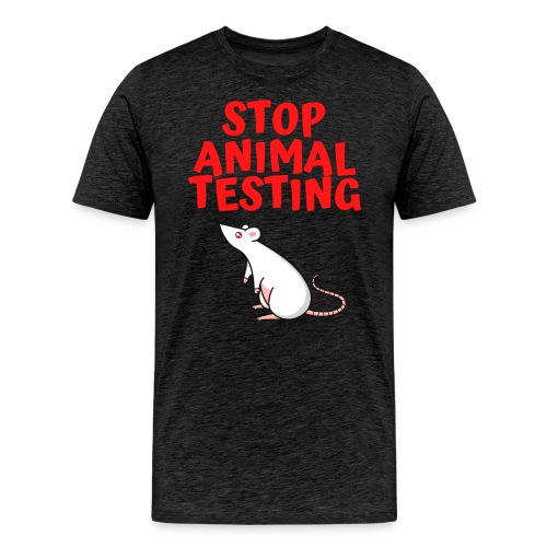 Stop Animal Testing - Defenseless White Mouse - Men's Premium T-Shirt