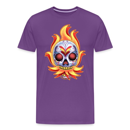 DoD Flame Skull by RollinLow - Men's Premium T-Shirt