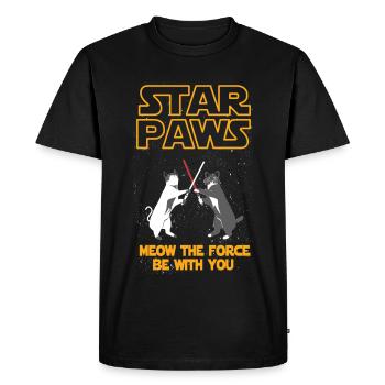 Star Wars cat version - Meow the force be with you - Men's Premium T-Shirt - black - Front - Nico (187cm)