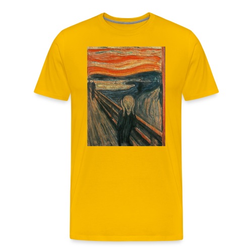 The Scream (Textured) by Edvard Munch - Men's Premium T-Shirt