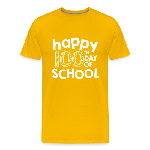 Happy 100th Day of School Chalk Teacher Shirts - Men's Premium T-Shirt