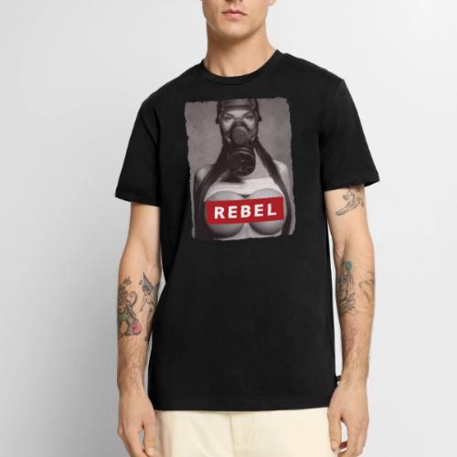 nude girl with gas mask - REBEL - Men's Premium T-Shirt