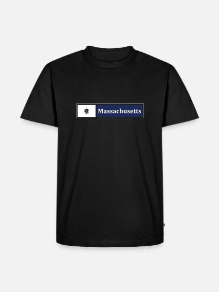 Massachusetts Flag - Men's Premium T-Shirt - black