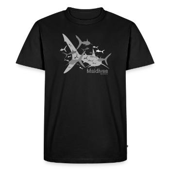 ARTSI - Sharks and Maldives - Men's Premium T-Shirt - black - Front - Nico (187cm)