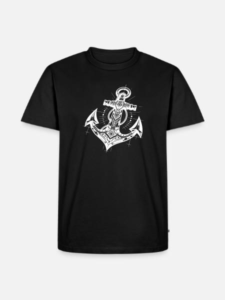 Eleganter Tattoo Style Anker - Men's Premium T-Shirt - black