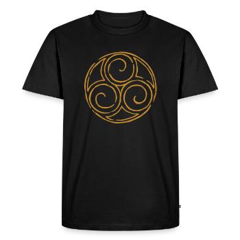 viking celtic symbol triskele yellow - Men's Premium T-Shirt - black - Front - Nico (187cm)
