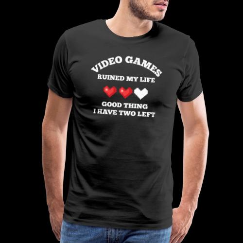 Video Games Ruined My Life (2 Hearts Left) - Men's Premium T-Shirt