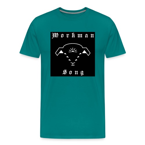 Black Workman Song Lamb Logo & Calligraphy - Men's Premium T-Shirt