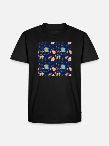 Seamless pattern of party elements - Men's Premium T-Shirt - black