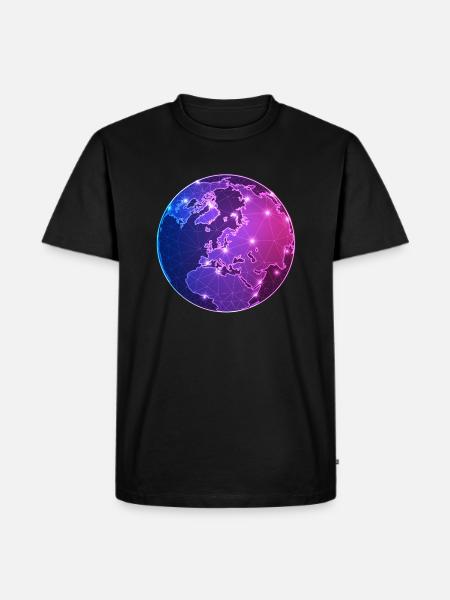 Geometric World Map - Men's Premium T-Shirt - black