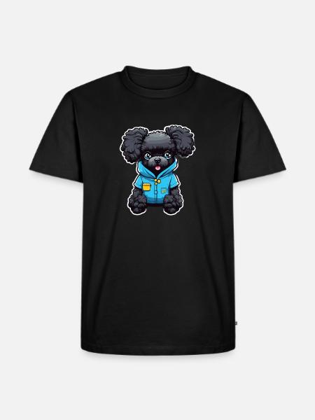 Poodle in Blue Pajamas - Men's Premium T-Shirt - black