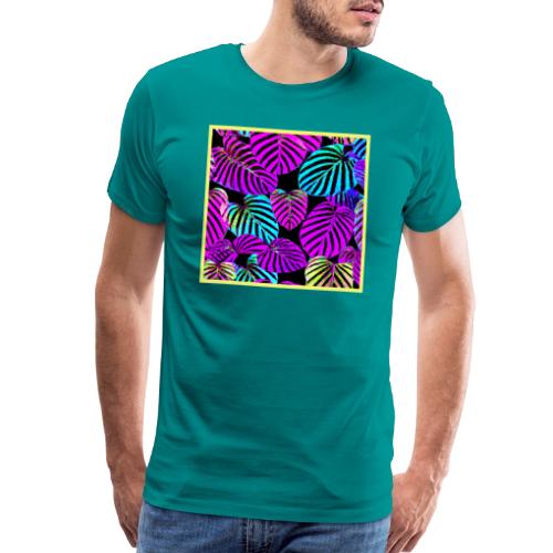 NeonLeaf Harmony Vibrant Pattern - Men's Premium T-Shirt