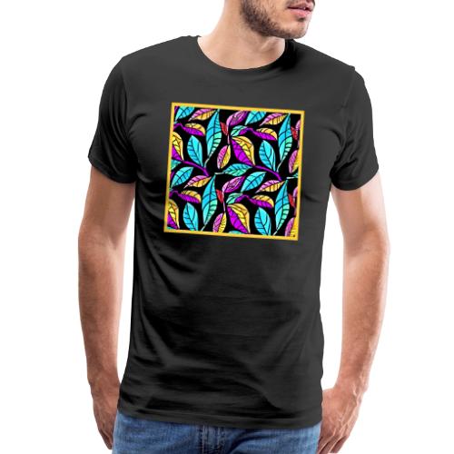 Chroma Leaf Luminance Neon Pattern - Men's Premium T-Shirt