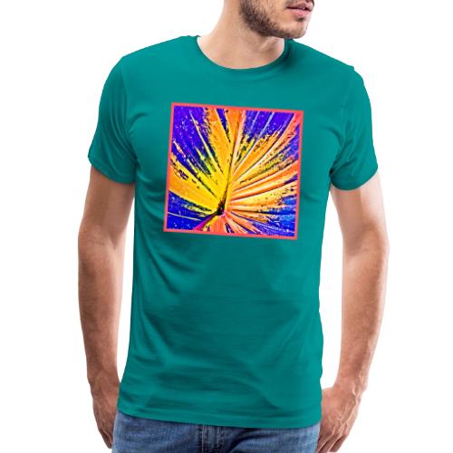 Vibrant Neon Leaf Pattern - Men's Premium T-Shirt