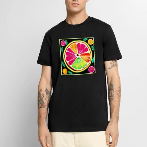 Neon Citrus Fruit Fiesta - Men's Premium T-Shirt