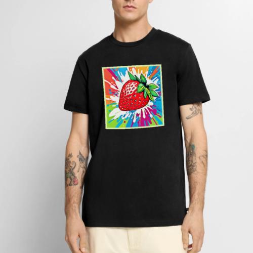 Vibrant Strawberry Artwork - Men's Premium T-Shirt