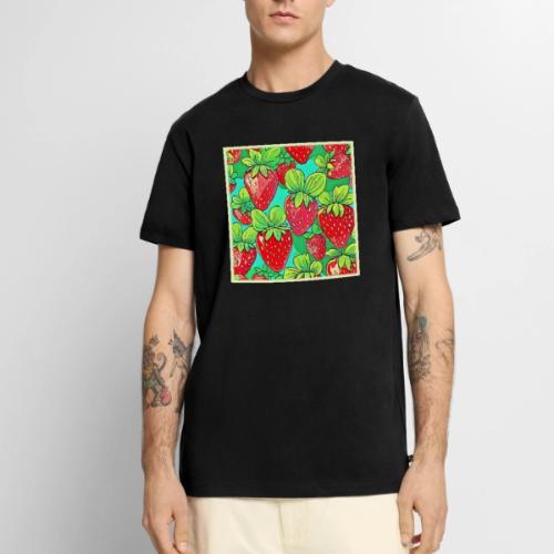 Strawberry Pop Art Pattern - Men's Premium T-Shirt