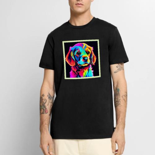 Rainbow Dog Portrait Art - Men's Premium T-Shirt