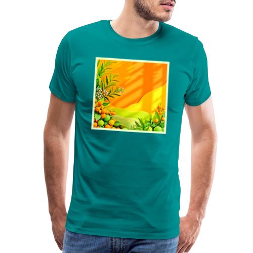 Citrus and Leaves Graphic - Men's Premium T-Shirt