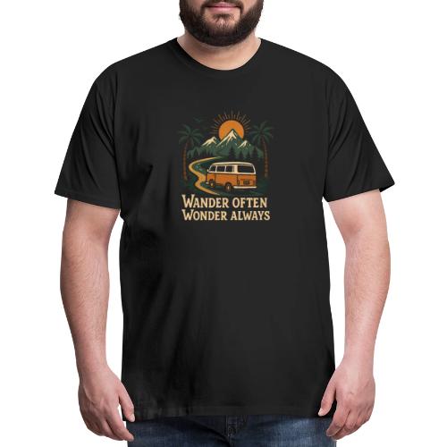 Wander Often Wonder Always – Retro Van Adventure - Men's Premium T-Shirt
