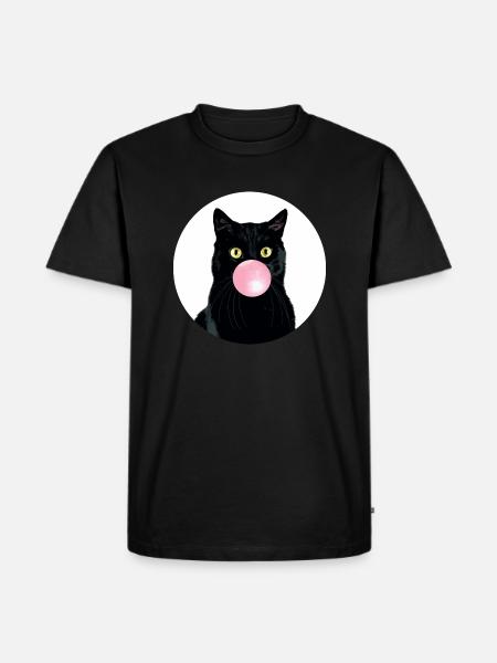 BUBBLE CAT - Men's Premium T-Shirt - black