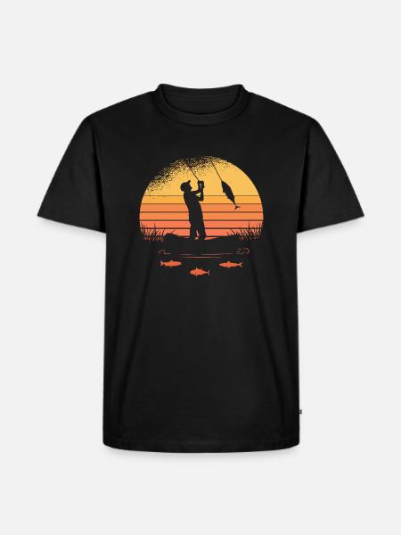 Basic Fisherman sunset - Men's Premium T-Shirt - black