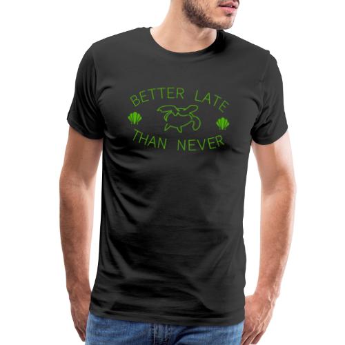Better Late Than Never | Minimal Green Turtle - Men's Premium T-Shirt