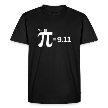 Dark Humor Pi 9.11 Meme – Edgy Math & History Joke - Men's Premium T-Shirt - black - Front - Nico (187cm)