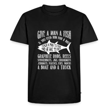 Fishing - Teach a man to fish awesome t-shirt - Men's Premium T-Shirt - black - Front - Nico (187cm)