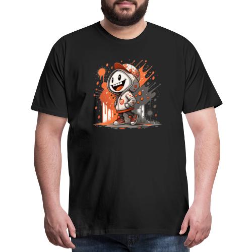 Animated Cartoon Robot Kid Print - Men's Premium T-Shirt