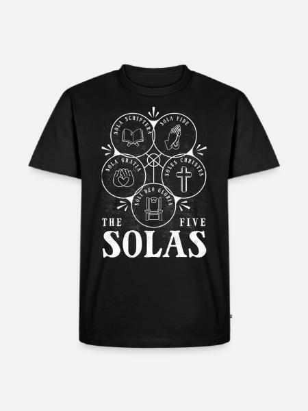 5 Solas, Protestant Christian Reformation - Men's Premium T-Shirt - black