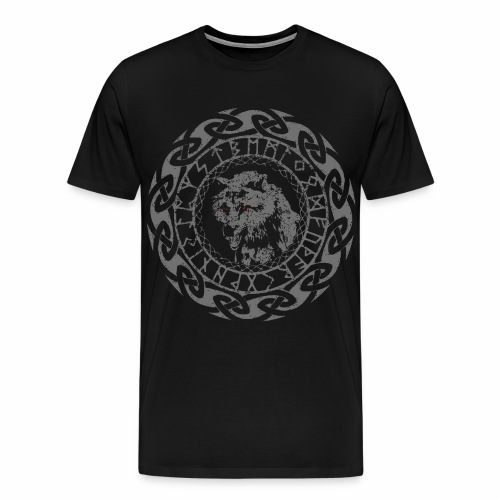 Fenrir Geri Freki Wolf Viking Tribal Runes - Men's Premium T-Shirt