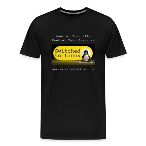 Switched To Linux Logo and White Text - Men's Premium T-Shirt