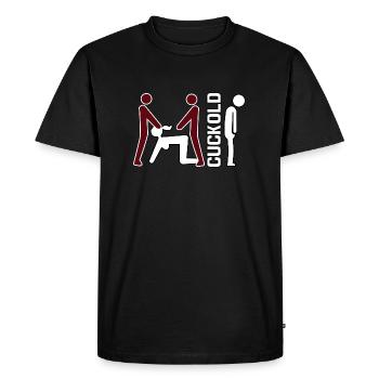 Poor Husband Left Out Cuckold Threesome Hotwife - Men's Premium T-Shirt - black - Front - Nico (187cm)
