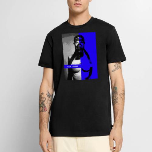 masked girl blue - FUCK CORONA 4 dark clothes - Men's Premium T-Shirt