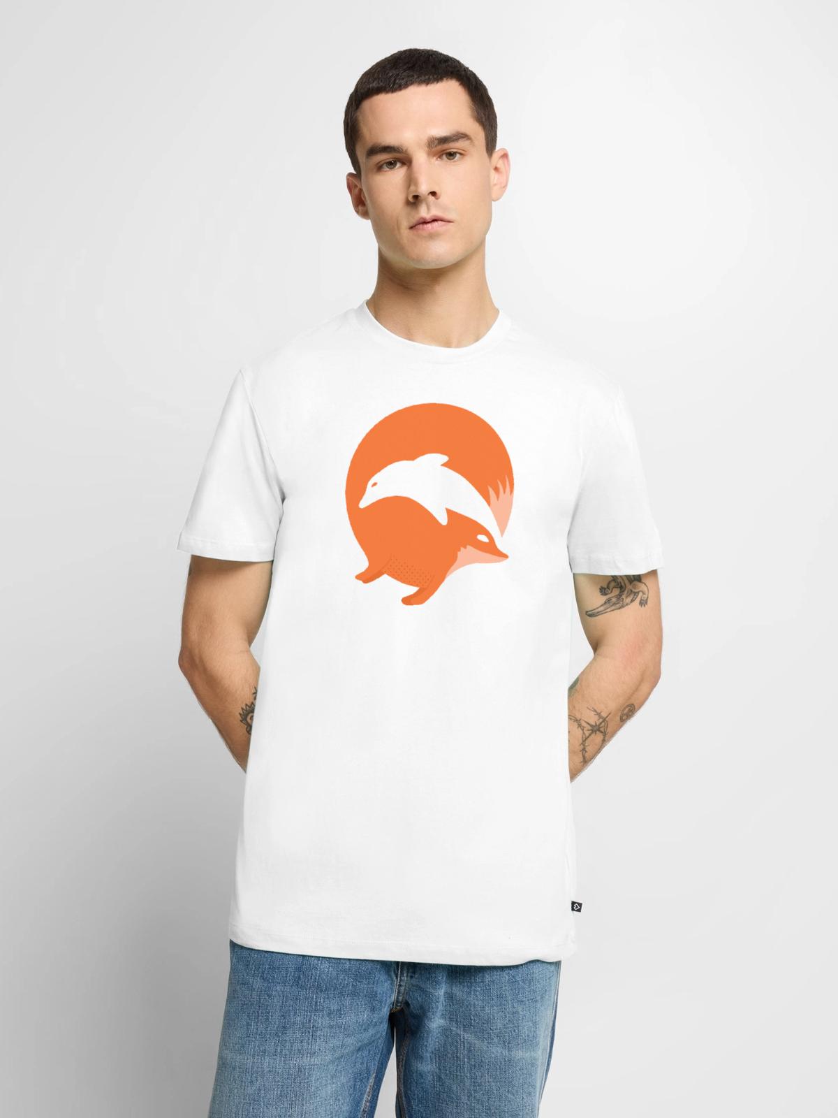 Fox or Dolphin in this fun optical illusion - Men's Premium T-Shirt - white - Front - Nico (187cm)