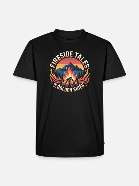 Fireside Tales And Golden Skies - Men's Premium T-Shirt - black