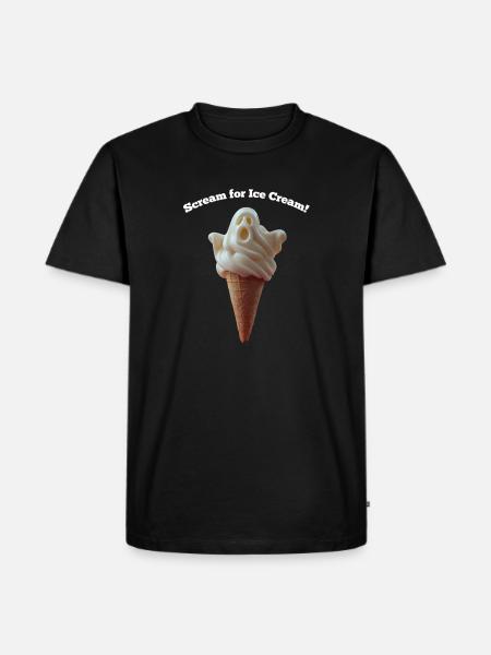 Scream Ghost Ice Cream Cone - Men's Premium T-Shirt - black