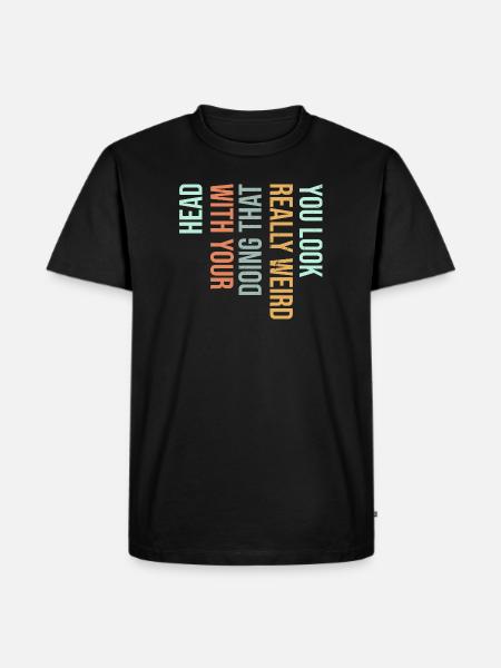 Vertical Gradient Word Art - Men's Premium T-Shirt - black