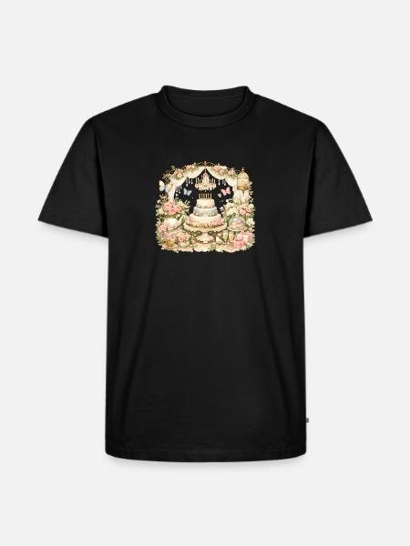 Pastel Garden Cake Celebration - Men's Premium T-Shirt - black