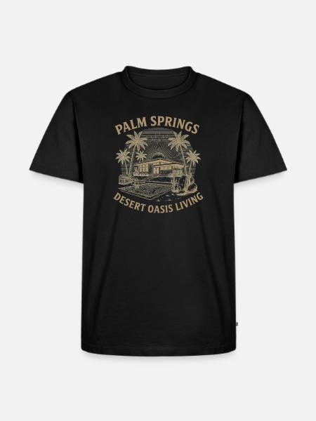 Desert Oasis Sunset Bench - Men's Premium T-Shirt - black