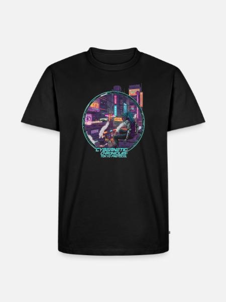 Cybernetic Chronicles Tokyo Protocol - Men's Premium T-Shirt - black