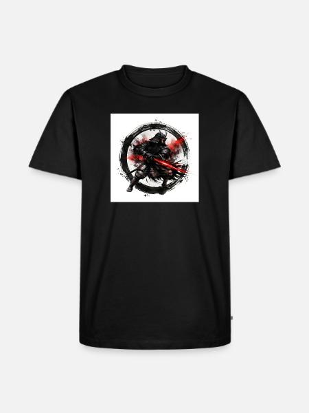 Shadow Samurai with Crimson Blade - Men's Premium T-Shirt - black